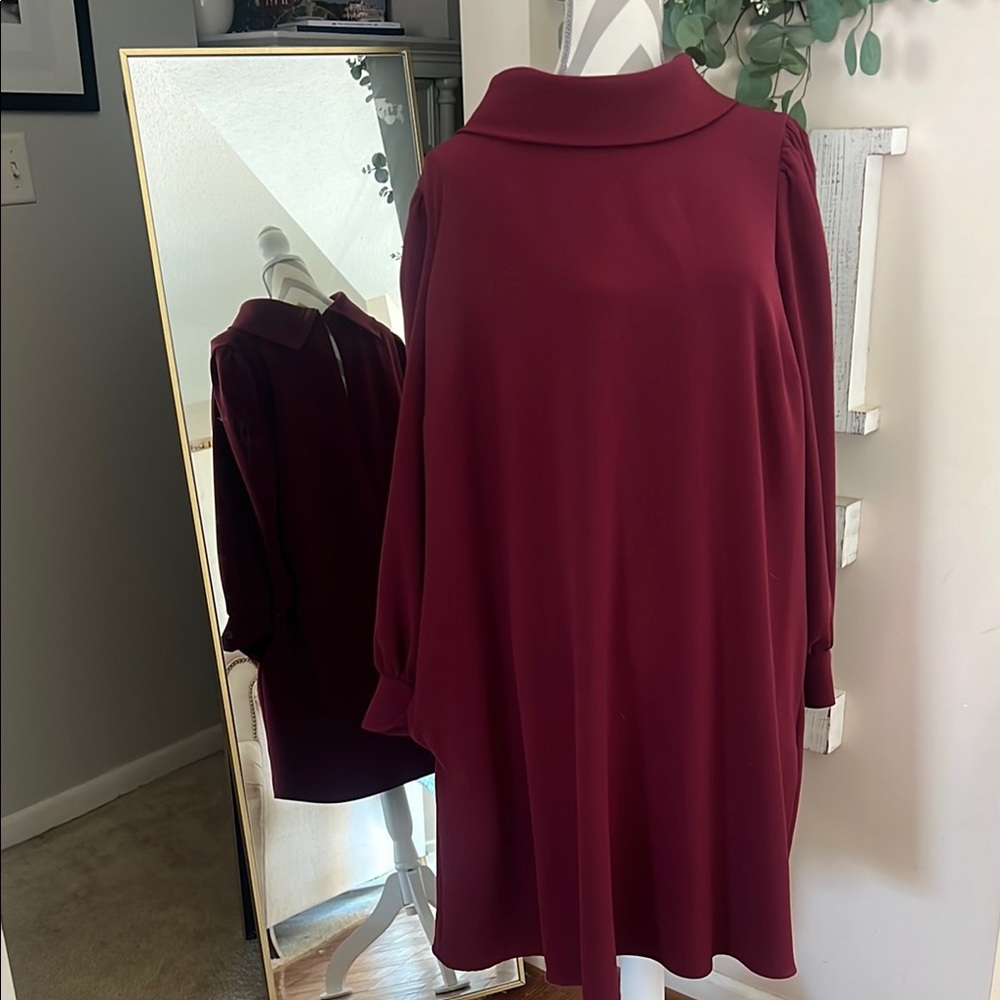 Elegant Burgundy Women's Dress
